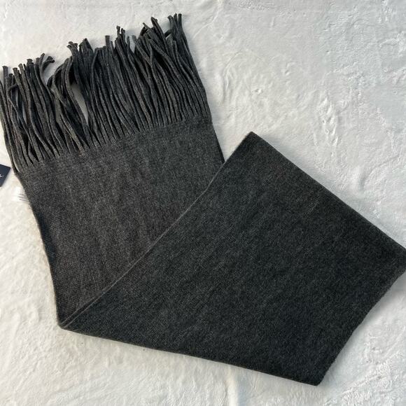 New Unisex Lucky Brand Unsized Scarf/Wrap Solid Brushed Dark Heather Gray - Picture 3 of 6